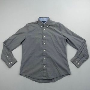 Slim fit medium Tommy teal button down shirt. Size 32/33. Perfect for going out!